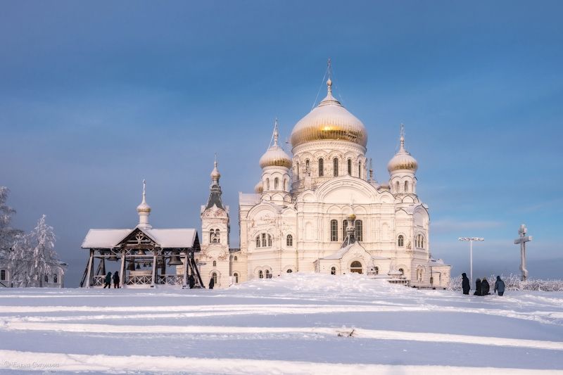 белая гора, вечер, закат, пермский край, мороз, зима, снег, белогорский монастырь Белогорский монастырьphoto preview