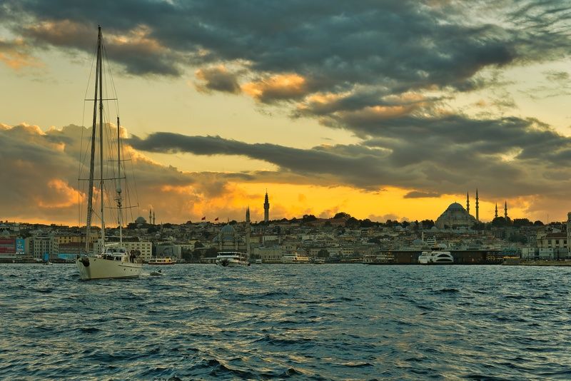 турция, босфор, яхта, закат Босфор на закатеphoto preview