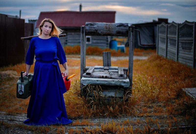 Russian gas station womanphoto preview