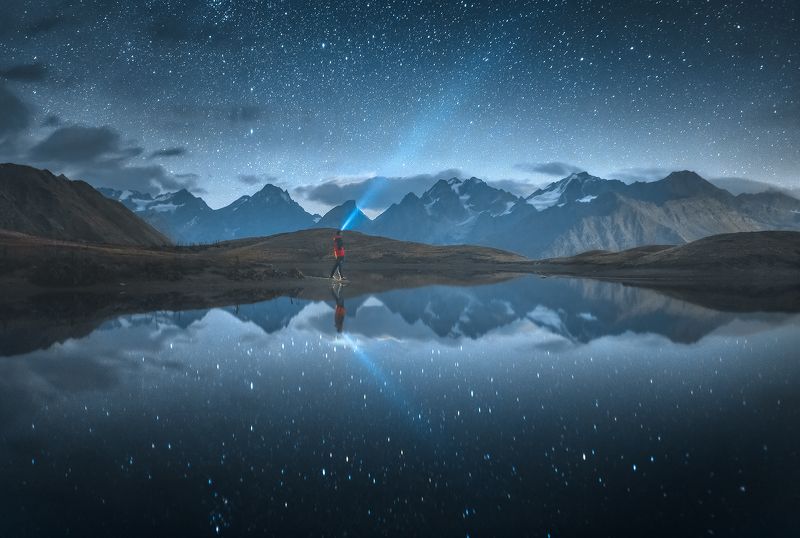 грузия, ночной пейзаж, озера корульди, астрофотография, сванетия, местия Ночь Корульдиphoto preview
