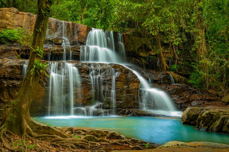 waterfall, nature, travel, thailand, jungle, landscape, Pang Sida Waterfallphoto preview