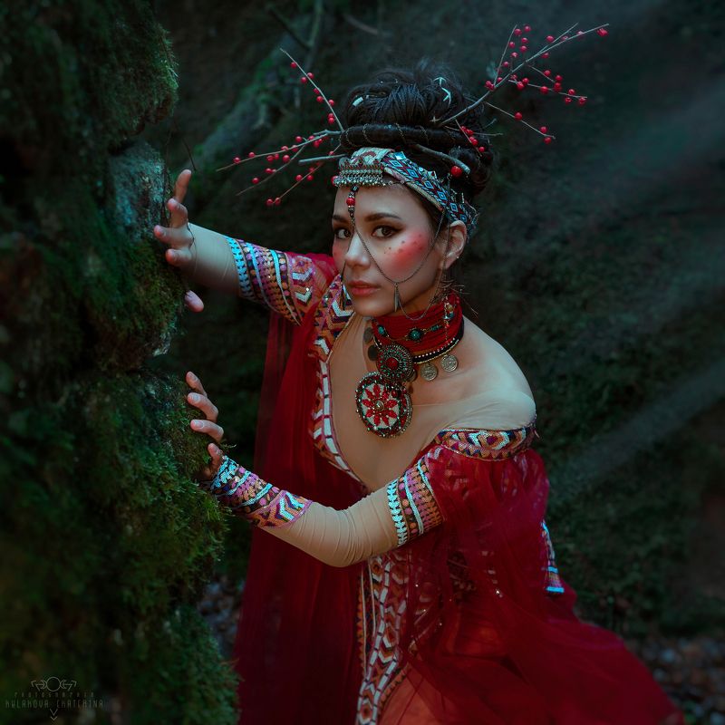 лес, мистика, дым, таинственный, фэнтези, красный, forest, mystic, smoke, red, fantasy, сказка, fairytale, fairy Mystic forestphoto preview