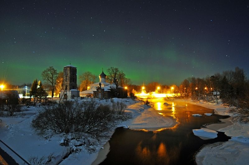 россия.псковская область.ночь.полярное сияние. виделебье.деревня.река.черёха. Геомагнитная активность (6)photo preview