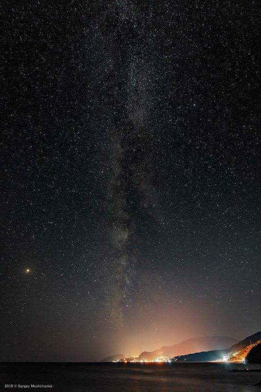 #пейзаж #млечныйпуть #море #landscape #sea #milkyway Звездная ночь над Алуштойphoto preview