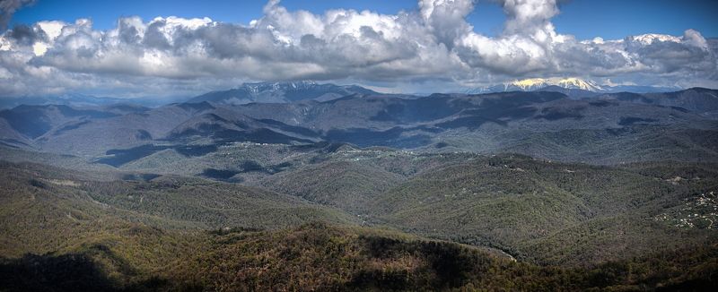 просторы, простор, горы, небо, облака, холмы просторы фото превью