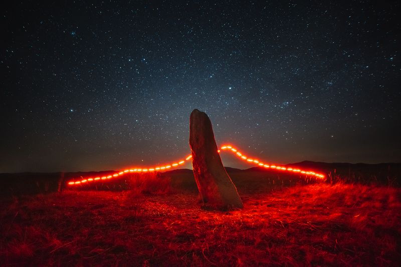 хакасия, ночь, курганы, сибирь Ночные курганыphoto preview