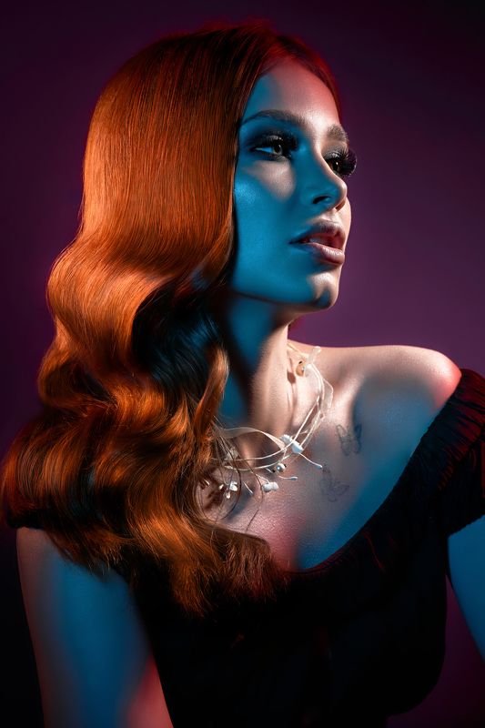 portrait, face, beauty, beautiful, woman, girl Разноцветный Голливудphoto preview