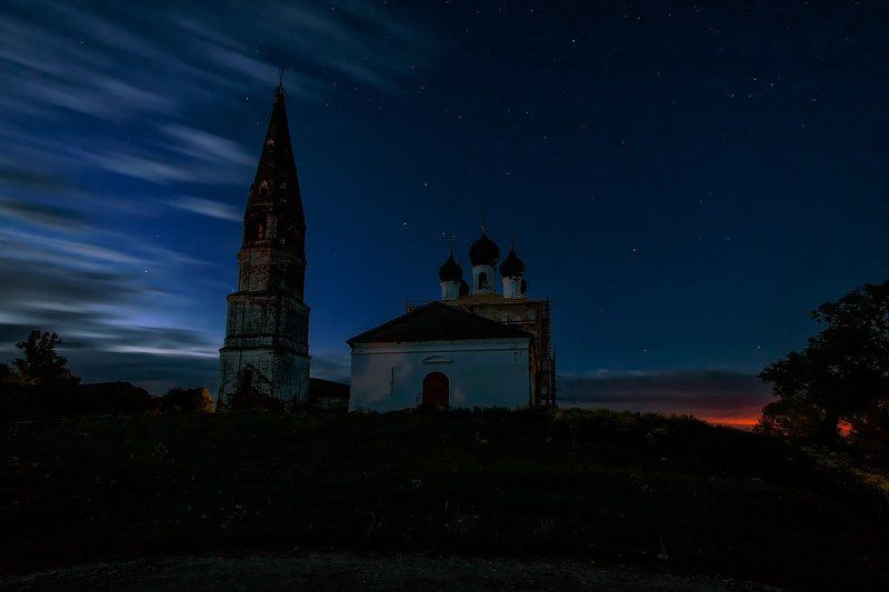 Утро ночь храм звезды рассвет Ночь и утроphoto preview