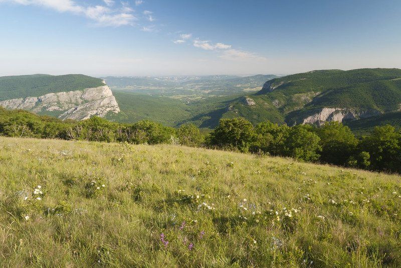 утро, бельбекская долина, большой каньон крыма, массив бойка Врата Крыма...photo preview