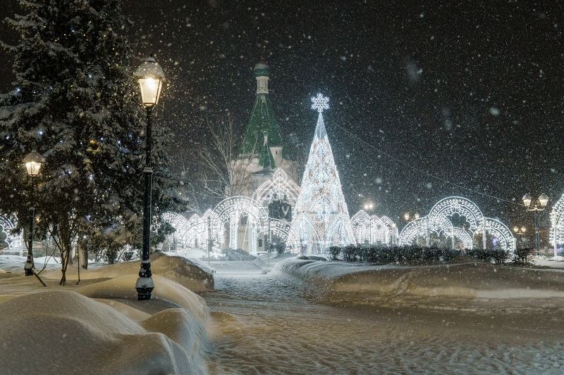 Снегопад в городе Нphoto preview