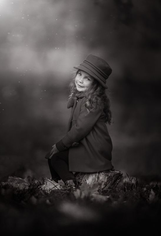 девочка, ребенок, чб, портрет photo preview