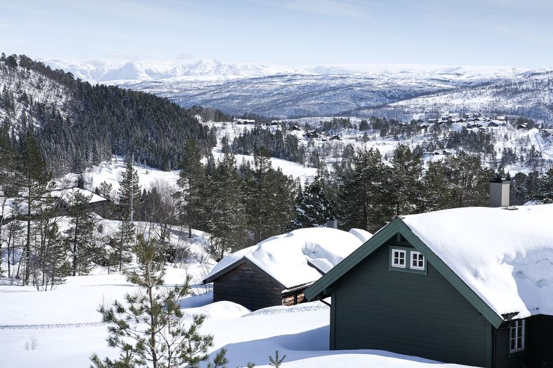 norway landscape ski winter outdoor Sunny day.photo preview
