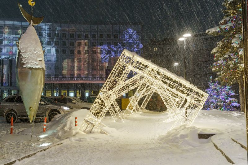 Снегопад в городе Нphoto preview