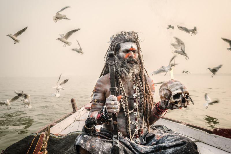 sadhu, benares, varanasi, india, baba, holy Sadhu on the Gangesphoto preview