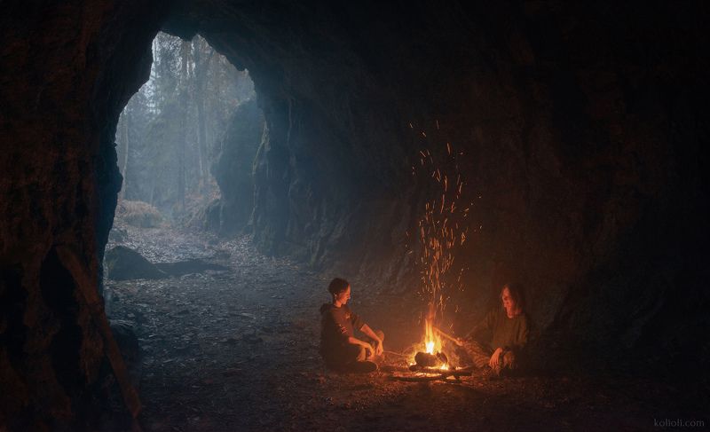 пещера, выборг, скалы, древность, огонь, костёр, карельский перешеек, ленинградская область Магия Огняphoto preview