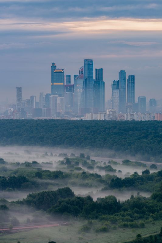 москва, туман, рассвет, утро, архитектура, москвасити, городскойпейзаж, urbanexploration Туманное утро в Крылатскомphoto preview