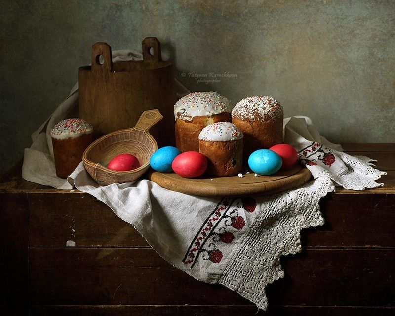 натюрморт,пасха, куличи, деревенский Пасхальная зарисовкаphoto preview
