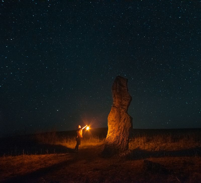 хакасия, ночь, пейзаж, курганы хакасии Хранители времениphoto preview