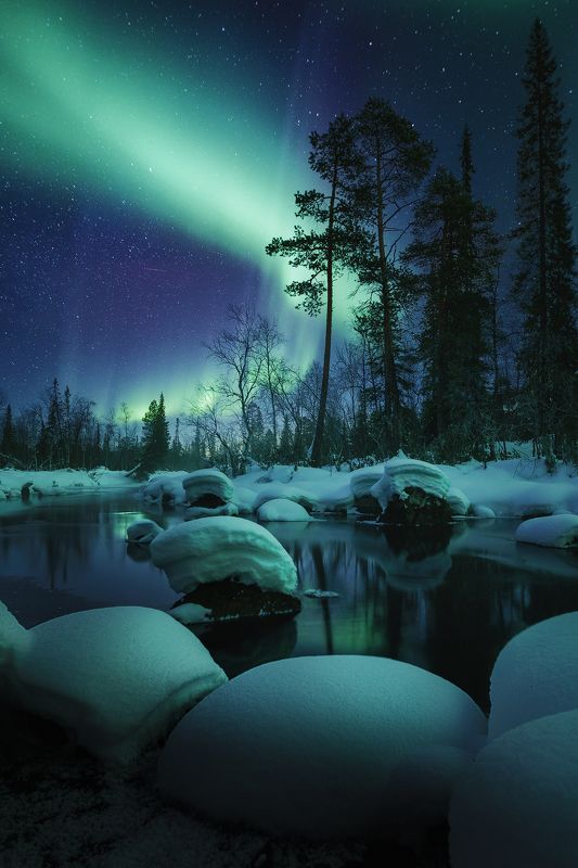 Ночь, сияние, мерманск, кольский, пейзаж Ночная атмосфераphoto preview