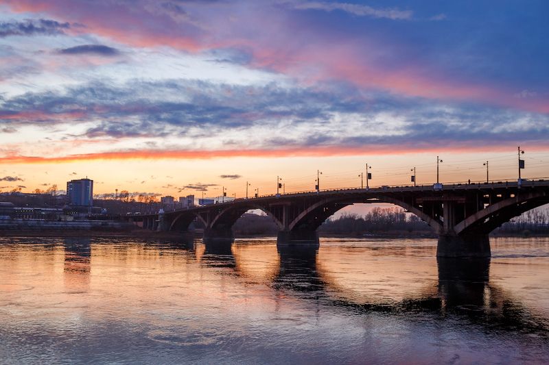 иркутск, ангара, глазковский мост Иркутск. Ангара. Глазковский мост.photo preview