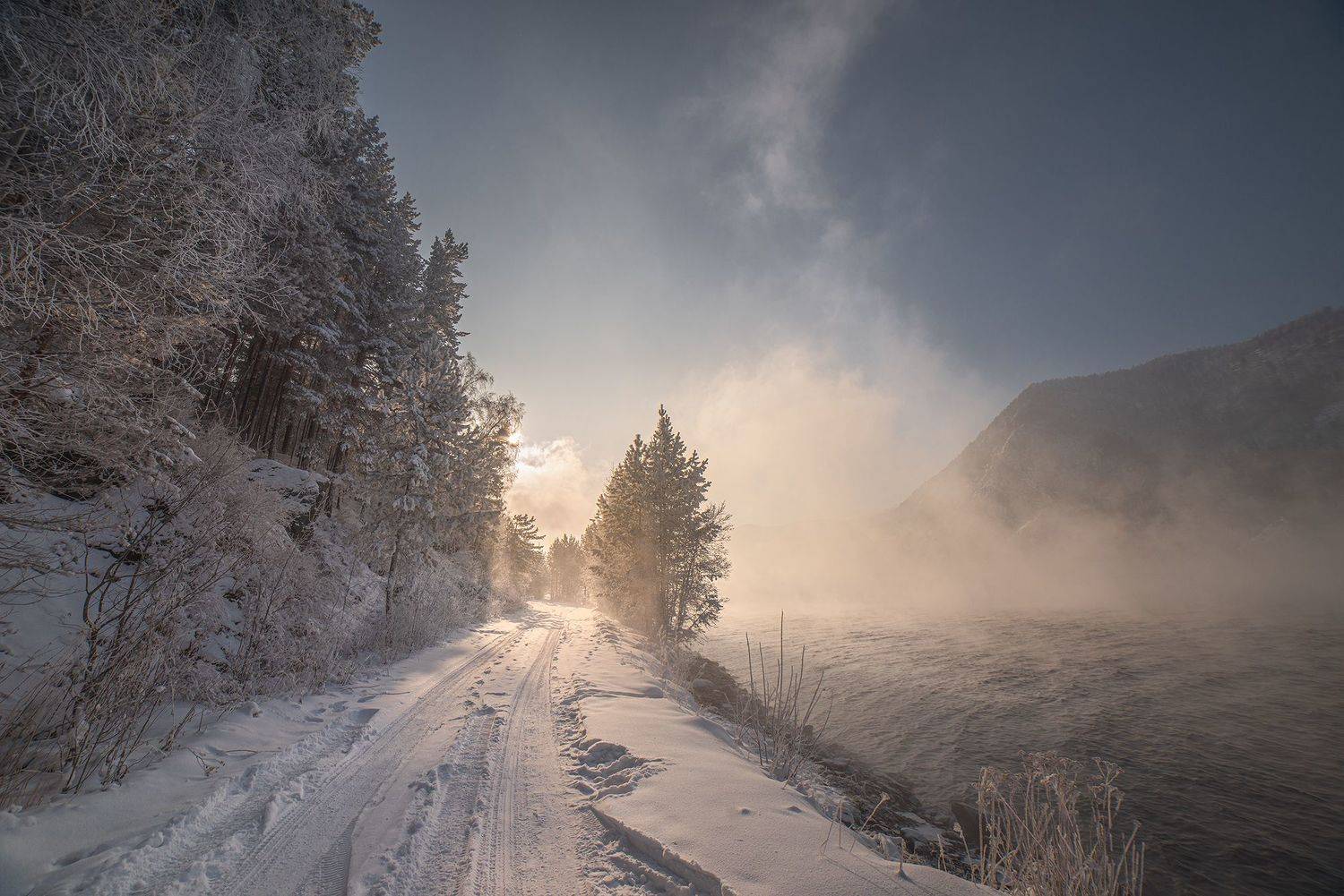 Дыхание Енисея. Автор: Юлия Горбачёва Хакасия, пейзаж, зима, сибирь, Енисей, Юлия Горбачёва