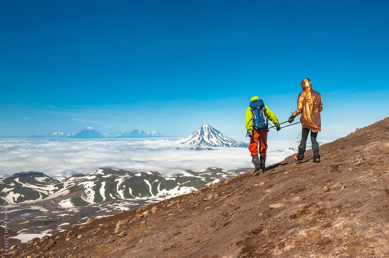 nikon, облака, вулкан, камчатка, туризм, люди, горы, Прогулка над облаками. Камчатка⁠⁠photo preview