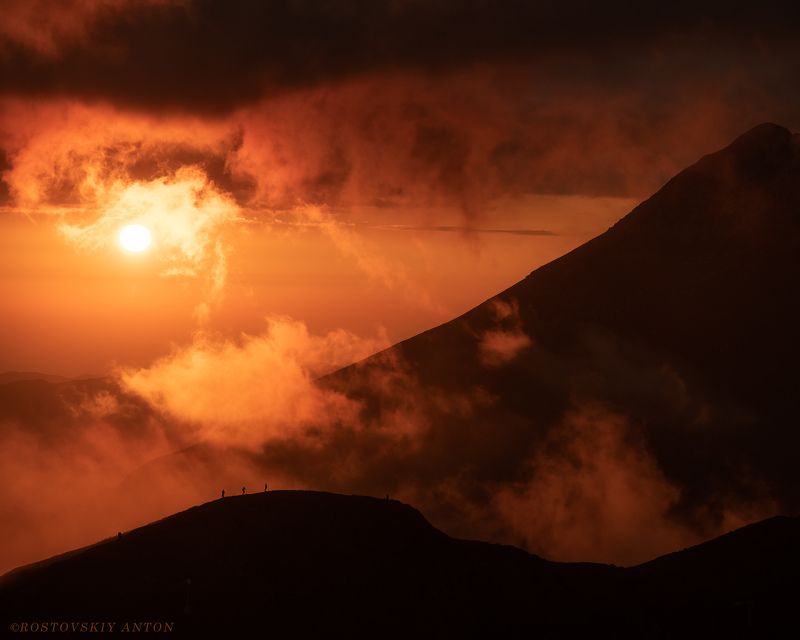 закат, солнце, горы закатphoto preview