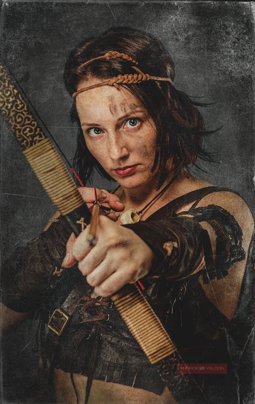 амазонка воин лучница лук стрелы портрет Амазонка - лучницаphoto preview