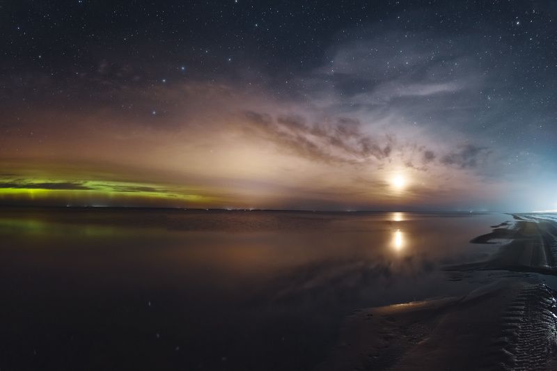 полярное сияние, Рыбинское водохранилище photo preview