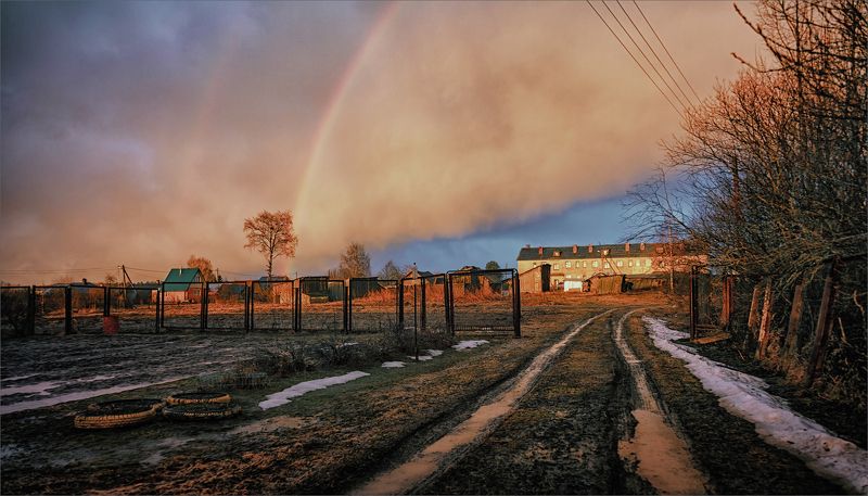 пейзаж, вечер, весна, деревня, свет, цвет, александр никитинский Весенний вечер в деревне...photo preview