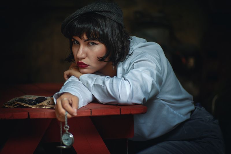 Vintage lips hair beauty Ismarayphoto preview