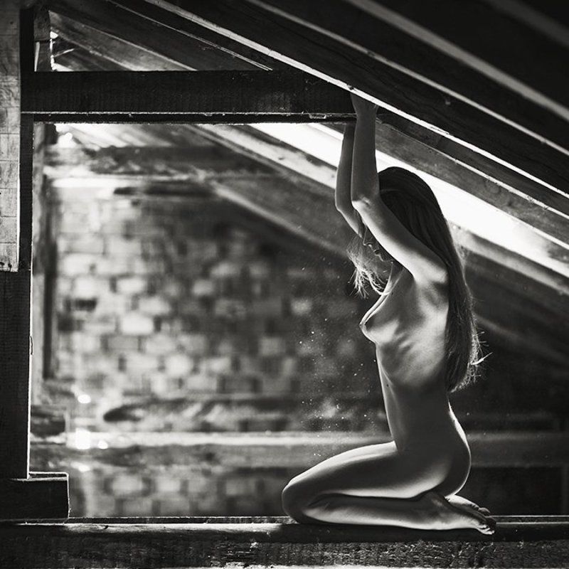 Art nude, Black and white, Nude, Passion, Portrait, Woman ***photo preview