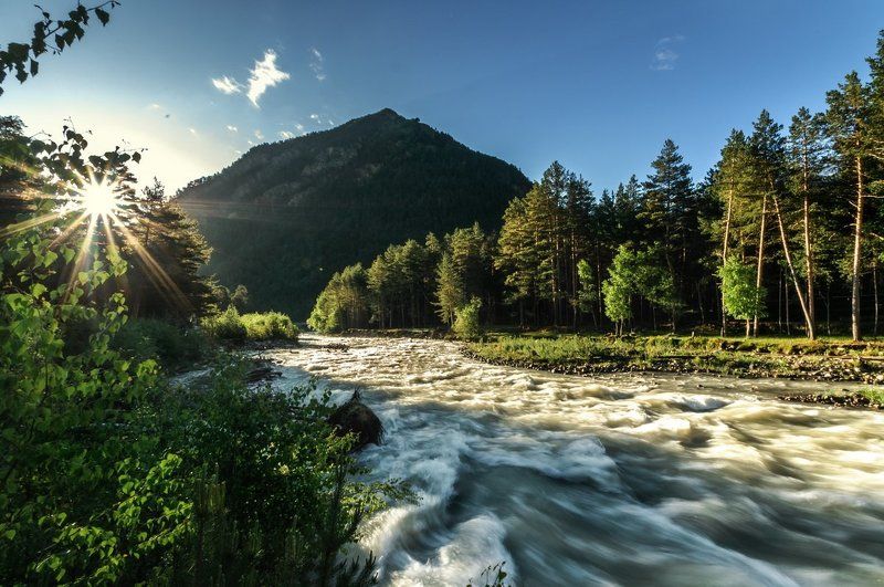 Кавказ, Кабардино Балкария, горы, лес река Баксанphoto preview