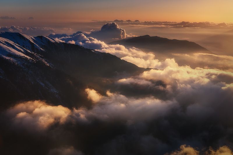 Закат, Лангтанг, Непал, Облака, Пейзаж, Природа Свет уходящего дняphoto preview