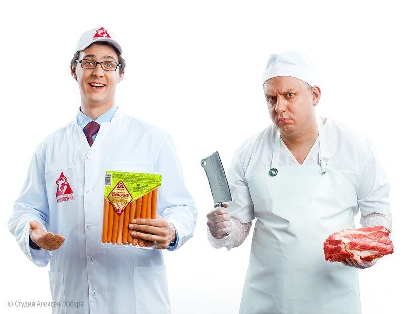 мясо, мясник, мужчина, лобур Реклама мясокомбинатаphoto preview