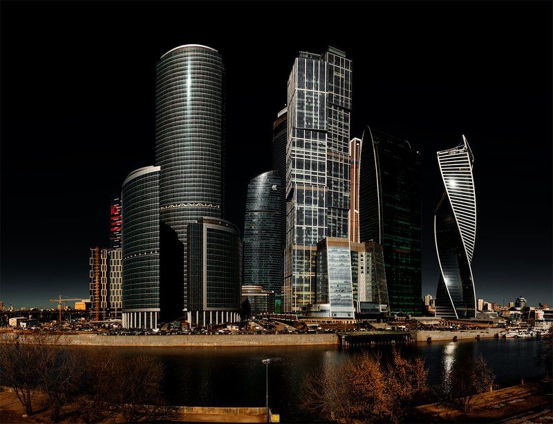 архитектура, город, москва, москва-река, москва-сити, ночь, пейзаж и свет потух, и жизнь остановилась...photo preview