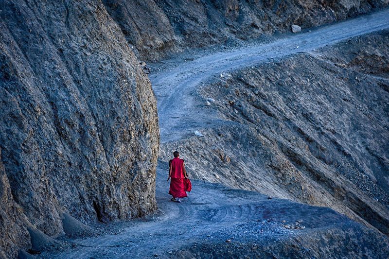 buddhism, road, Dhankar, Tibet, Spiti valley, India A journey of a thousand miles begins with a single step photo preview