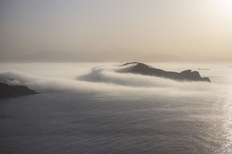 остров, туман, утро photo preview