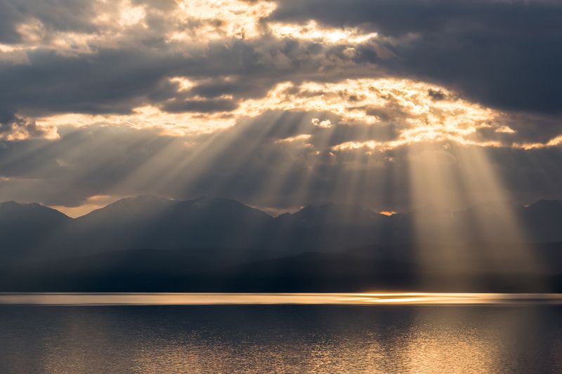 монголия, хубсугул, закат Вечер на Хубсугуле фото превью