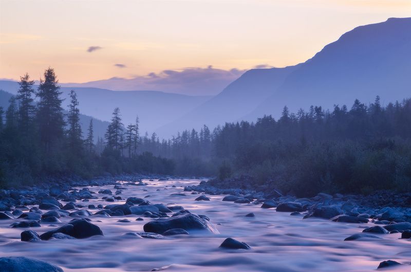 Путорана, р. Хойси закат на Хойсиphoto preview