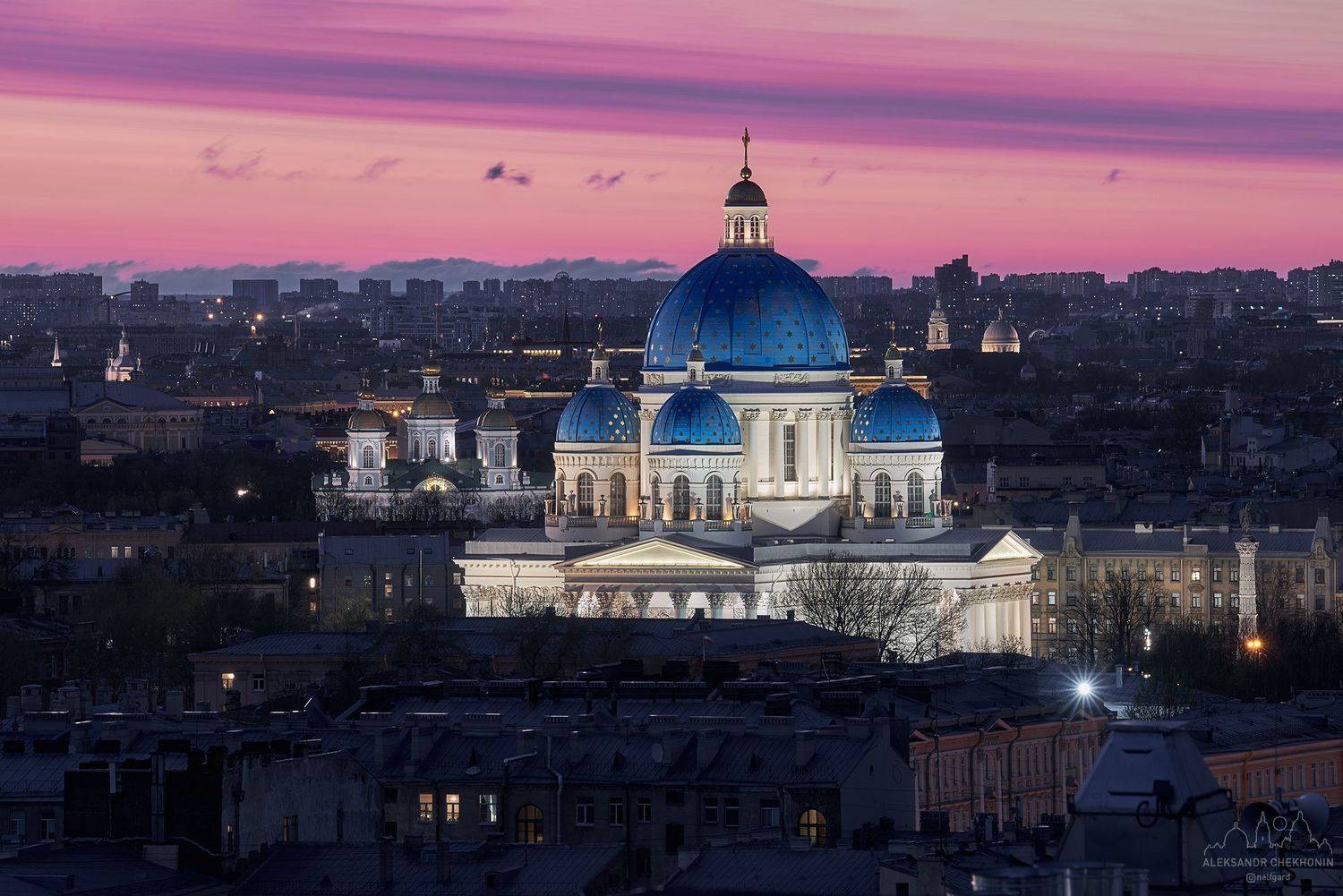 Троицкий собор на малиновом закате. Автор: Чехонин Александр , Чехонин Александр