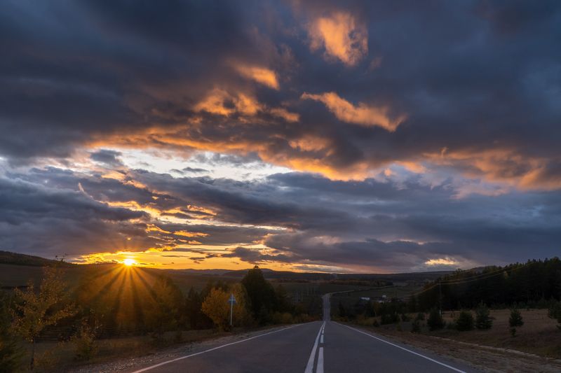 закат, байкал, тажераны Дорога на Байкалphoto preview