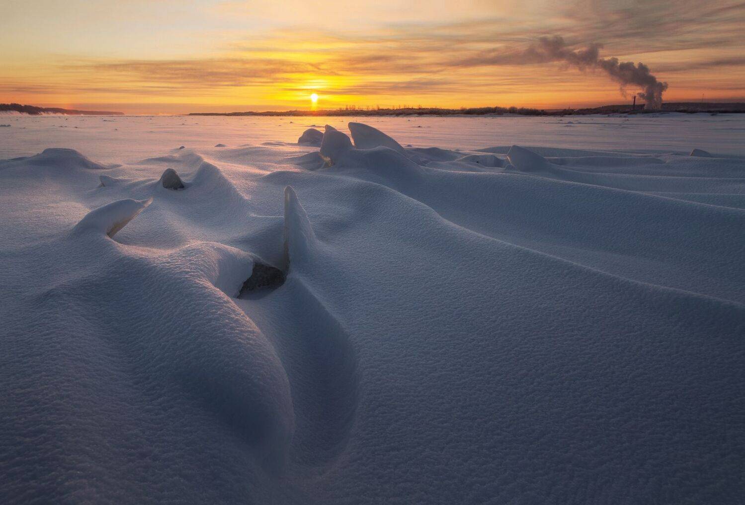 Автор: Смольский Евгений зима, северная двина, вологодская область, река, закат., Смольский Евгений