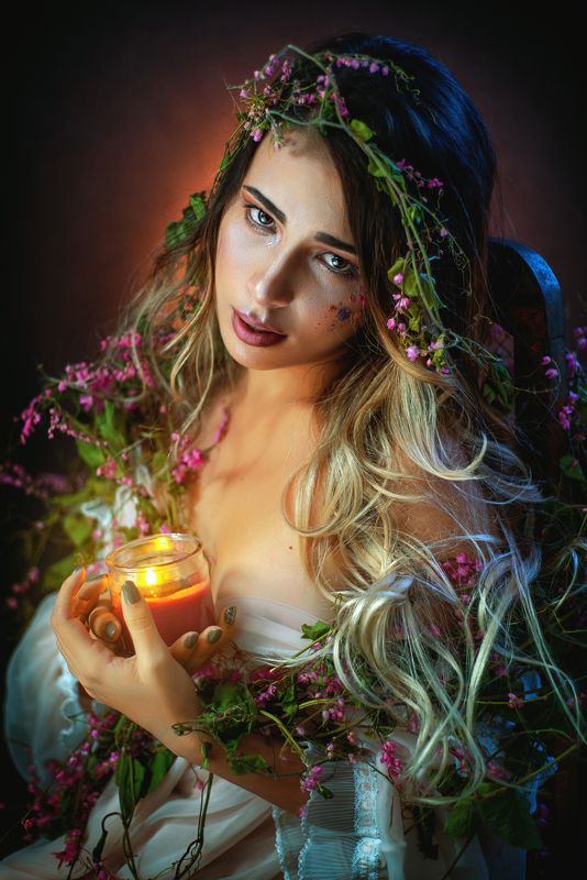 woman candle candleligth nature diva cry beauty Lorenaphoto preview