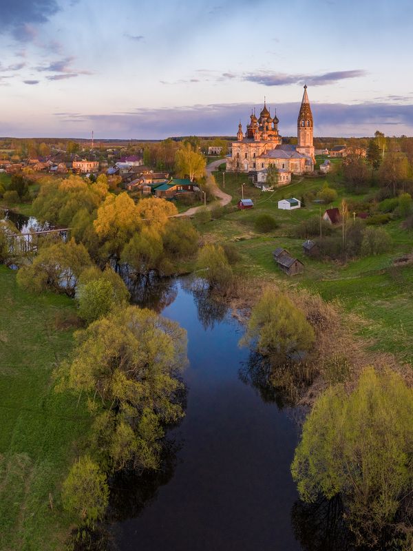 церковь, архитектура, закат, ивановская область, россия, река, весна, church, arhitecture, sunset, ivanovo region, russia, river, spring Село Парскоеphoto preview