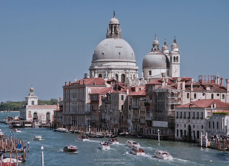 архитектура, городской пейзаж, италия, венеция,  санта-мария-делла-салюте, собор, гранд-канал, набережная Санта-Мария-делла-Салютеphoto preview