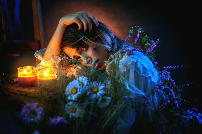 beauty nature candle flower colors  Lorenaphoto preview