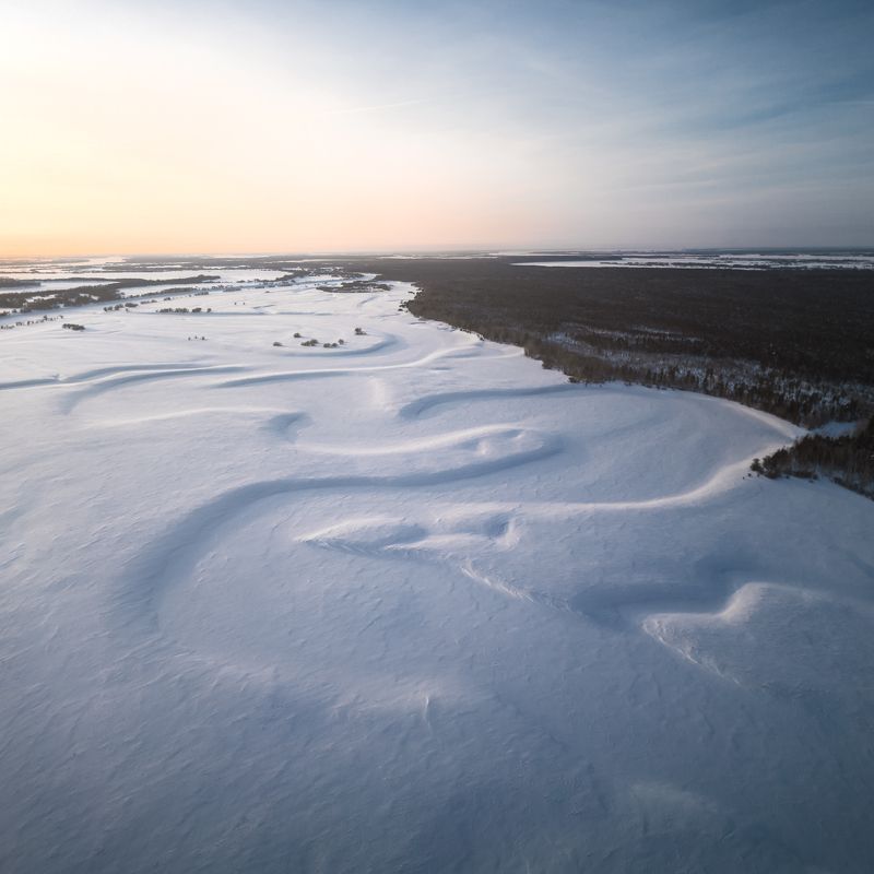 dji, хмао, зима, север Bends of the northphoto preview