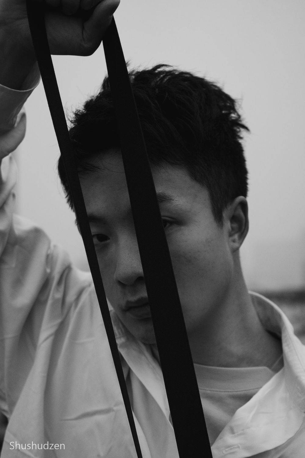 male portrait, female portrait, portrait, contemporary, dance, improvisation, black string, black and white, art, Druz Denys