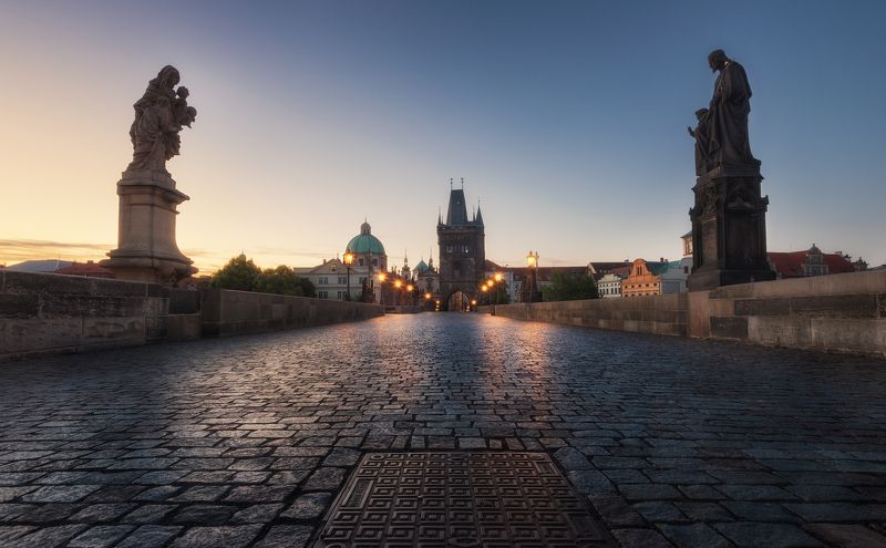 чехия, прага, город, утро, вечер, лето, мост, карлов мост, czechia, czech republic, prague, summer, morning, evening, bridge, charles bridge, city Карлов мост утром / Charles bridge in the morningphoto preview